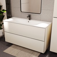 Тумба с раковиной для ванной MEBELVANN ЕВРОМИКС 120см подвесная айвори