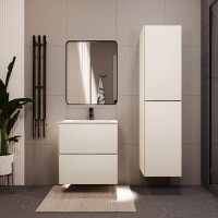 Тумба с раковиной для ванной MEBELVANN ЕВРОМИКС 60см подвесная айвори