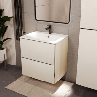 Тумба с раковиной для ванной MEBELVANN ЕВРОМИКС 60см подвесная айвори