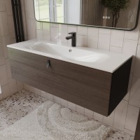 Тумба с раковиной для ванной MEBELVANN КОНТУР 120см подвесная Шпон Эвкалипт