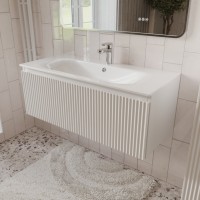 Тумба с раковиной для ванной MEBELVANN СИЦИЛИЯ 100см подвесная белая