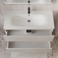 Тумба с раковиной для ванной MEBELVANN СИЦИЛИЯ 100см подвесная белая