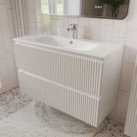 Тумба с раковиной для ванной MEBELVANN СИЦИЛИЯ 100см подвесная белая