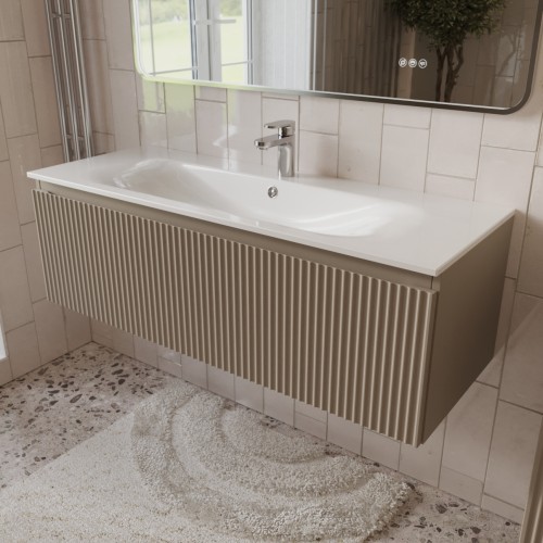 Тумба с раковиной для ванной MEBELVANN СИЦИЛИЯ 120см подвесная капучино