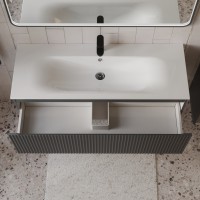 Тумба с раковиной для ванной MEBELVANN СИЦИЛИЯ 120см подвесная графит