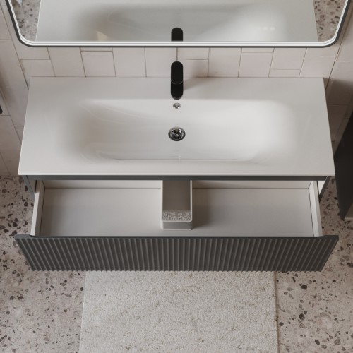 Тумба с раковиной для ванной MEBELVANN СИЦИЛИЯ 120см подвесная графит