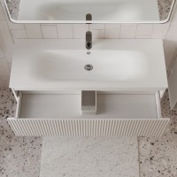 Тумба с раковиной для ванной MEBELVANN СИЦИЛИЯ 120см подвесная белая