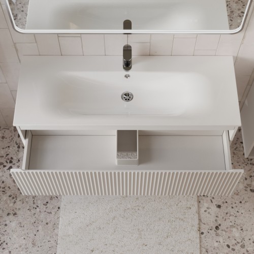 Тумба с раковиной для ванной MEBELVANN СИЦИЛИЯ 120см подвесная белая