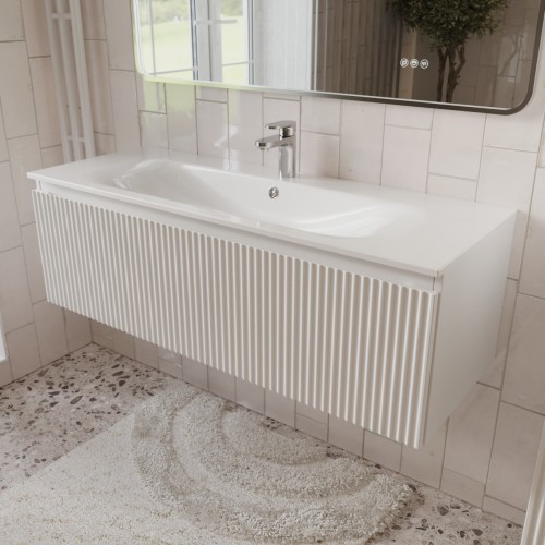 Тумба с раковиной для ванной MEBELVANN СИЦИЛИЯ 120см подвесная белая