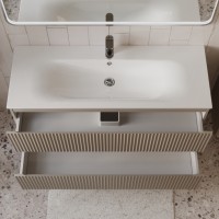 Тумба с раковиной для ванной MEBELVANN СИЦИЛИЯ 120см подвесная капучино