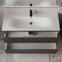 Тумба с раковиной для ванной MEBELVANN СИЦИЛИЯ 120см подвесная графит