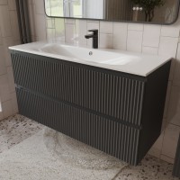 Тумба с раковиной для ванной MEBELVANN СИЦИЛИЯ 120см подвесная графит