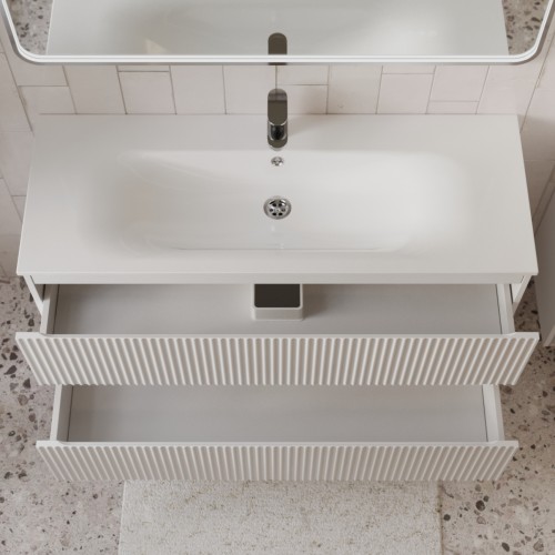 Тумба с раковиной для ванной MEBELVANN СИЦИЛИЯ 120см подвесная белая