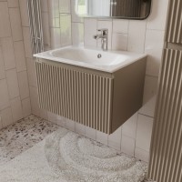 Тумба с раковиной для ванной MEBELVANN СИЦИЛИЯ 60см подвесная капучино