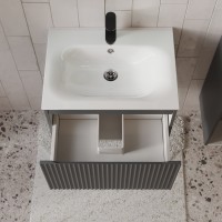 Тумба с раковиной для ванной MEBELVANN СИЦИЛИЯ 60см подвесная графит