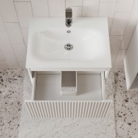 Тумба с раковиной для ванной MEBELVANN СИЦИЛИЯ 60см подвесная белая