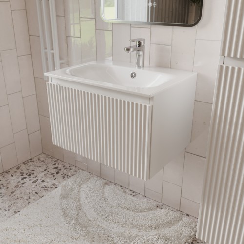 Тумба с раковиной для ванной MEBELVANN СИЦИЛИЯ 60см подвесная белая