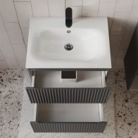 Тумба с раковиной для ванной MEBELVANN СИЦИЛИЯ 60см подвесная графит