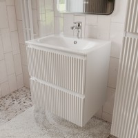 Тумба с раковиной для ванной MEBELVANN СИЦИЛИЯ 60см подвесная белая