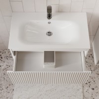 Тумба с раковиной для ванной MEBELVANN СИЦИЛИЯ 80см подвесная белая