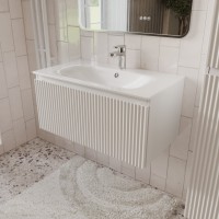 Тумба с раковиной для ванной MEBELVANN СИЦИЛИЯ 80см подвесная белая