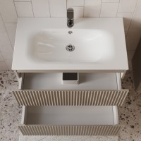 Тумба с раковиной для ванной MEBELVANN СИЦИЛИЯ 80см подвесная капучино