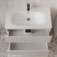 Тумба с раковиной для ванной MEBELVANN СИЦИЛИЯ 80см подвесная белая