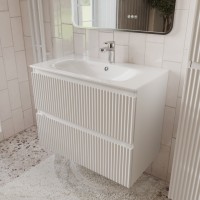 Тумба с раковиной для ванной MEBELVANN СИЦИЛИЯ 80см подвесная белая