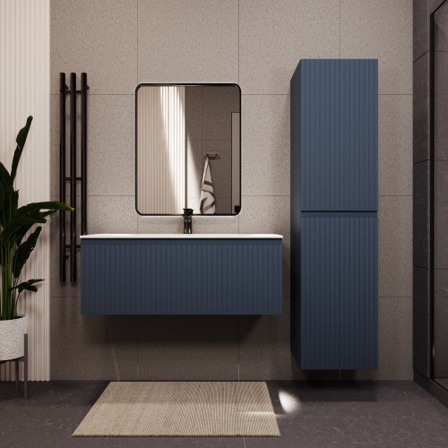 Тумба с раковиной для ванной MEBELVANN ВАТИКАН 100см подвесная серый шелк