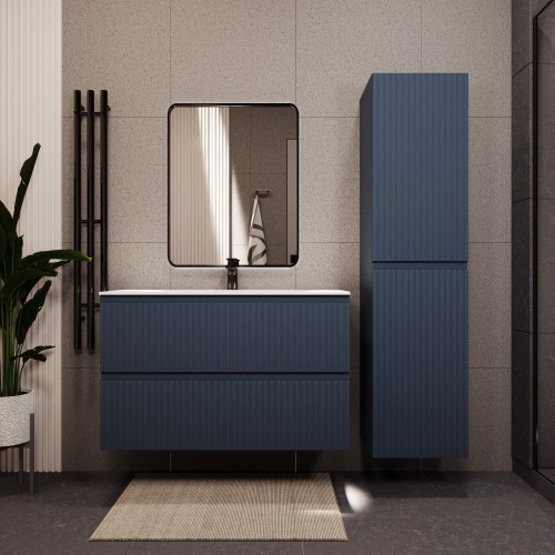 Тумба с раковиной для ванной MEBELVANN ВАТИКАН 100см подвесная серый шелк