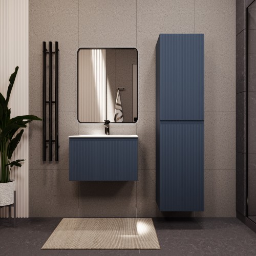 Тумба с раковиной для ванной MEBELVANN ВАТИКАН 60см подвесная серый шелк