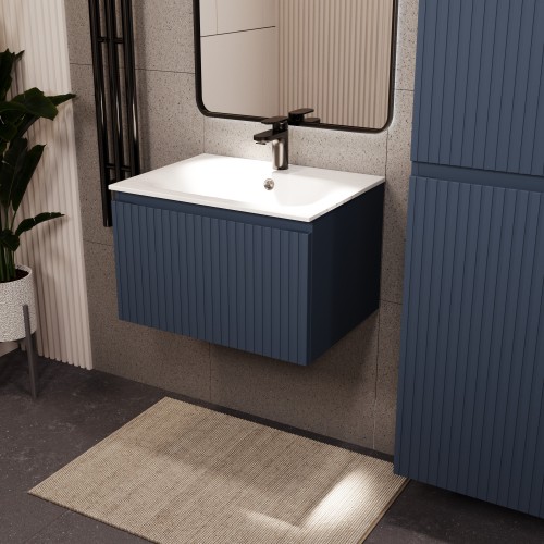 Тумба с раковиной для ванной MEBELVANN ВАТИКАН 60см подвесная серый шелк