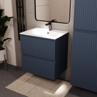 Тумба с раковиной для ванной MEBELVANN ВАТИКАН 60см подвесная серый шелк