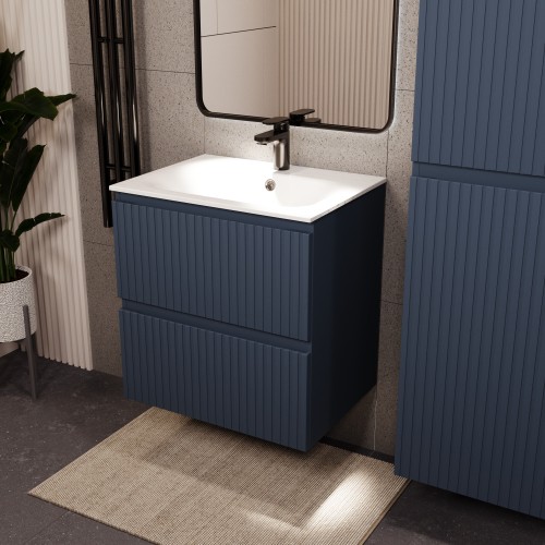 Тумба с раковиной для ванной MEBELVANN ВАТИКАН 60см подвесная серый шелк