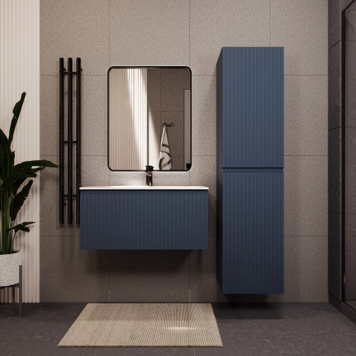 Тумба с раковиной для ванной MEBELVANN ВАТИКАН 80см подвесная серый шелк