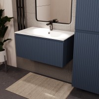 Тумба с раковиной для ванной MEBELVANN ВАТИКАН 80см подвесная серый шелк