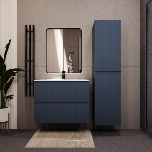 Тумба с раковиной для ванной MEBELVANN ВАТИКАН 80см подвесная серый шелк