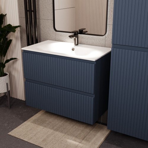 Тумба с раковиной для ванной MEBELVANN ВАТИКАН 80см подвесная серый шелк