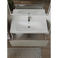 Тумба с раковиной для ванной MEBELVANN ВЕГА 100см подвесная капучино