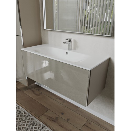 Тумба с раковиной для ванной MEBELVANN ВЕГА 100см подвесная капучино