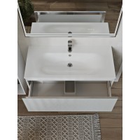 Тумба с раковиной для ванной MEBELVANN ВЕГА 100см подвесная белая