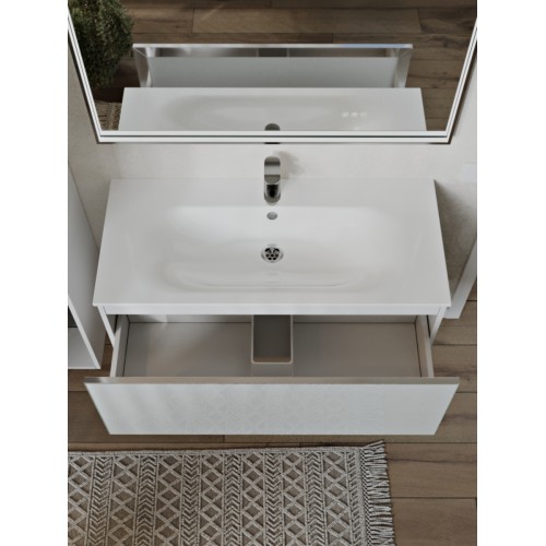 Тумба с раковиной для ванной MEBELVANN ВЕГА 100см подвесная белая