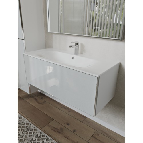 Тумба с раковиной для ванной MEBELVANN ВЕГА 100см подвесная белая