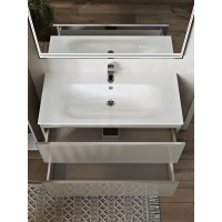 Тумба с раковиной для ванной MEBELVANN ВЕГА 100см подвесная капучино