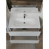 Тумба с раковиной для ванной MEBELVANN ВЕГА 100см подвесная белая