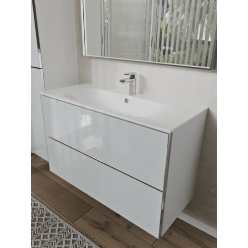 Тумба с раковиной для ванной MEBELVANN ВЕГА 100см подвесная белая