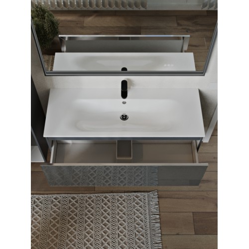 Тумба с раковиной для ванной MEBELVANN ВЕГА 120см подвесная графит