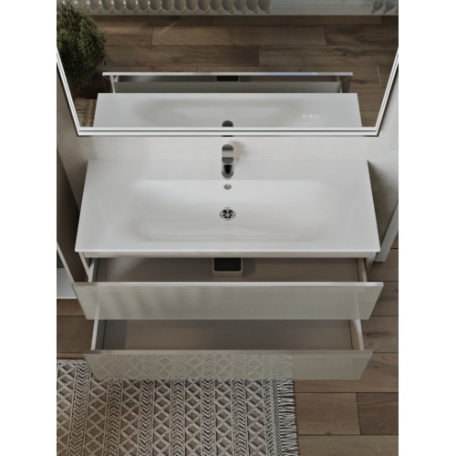 Тумба с раковиной для ванной MEBELVANN ВЕГА 120см подвесная капучино