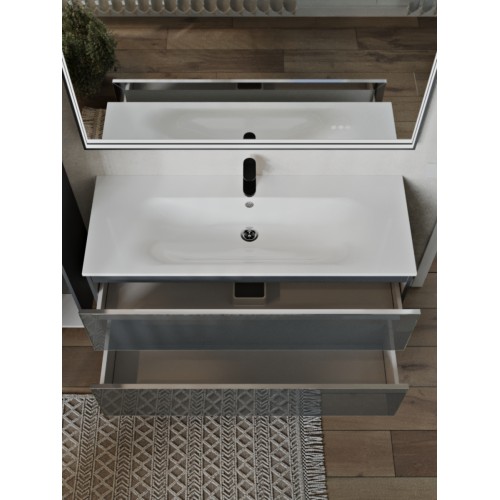 Тумба с раковиной для ванной MEBELVANN ВЕГА 120см подвесная графит