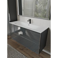 Тумба с раковиной для ванной MEBELVANN ВЕГА 120см подвесная графит